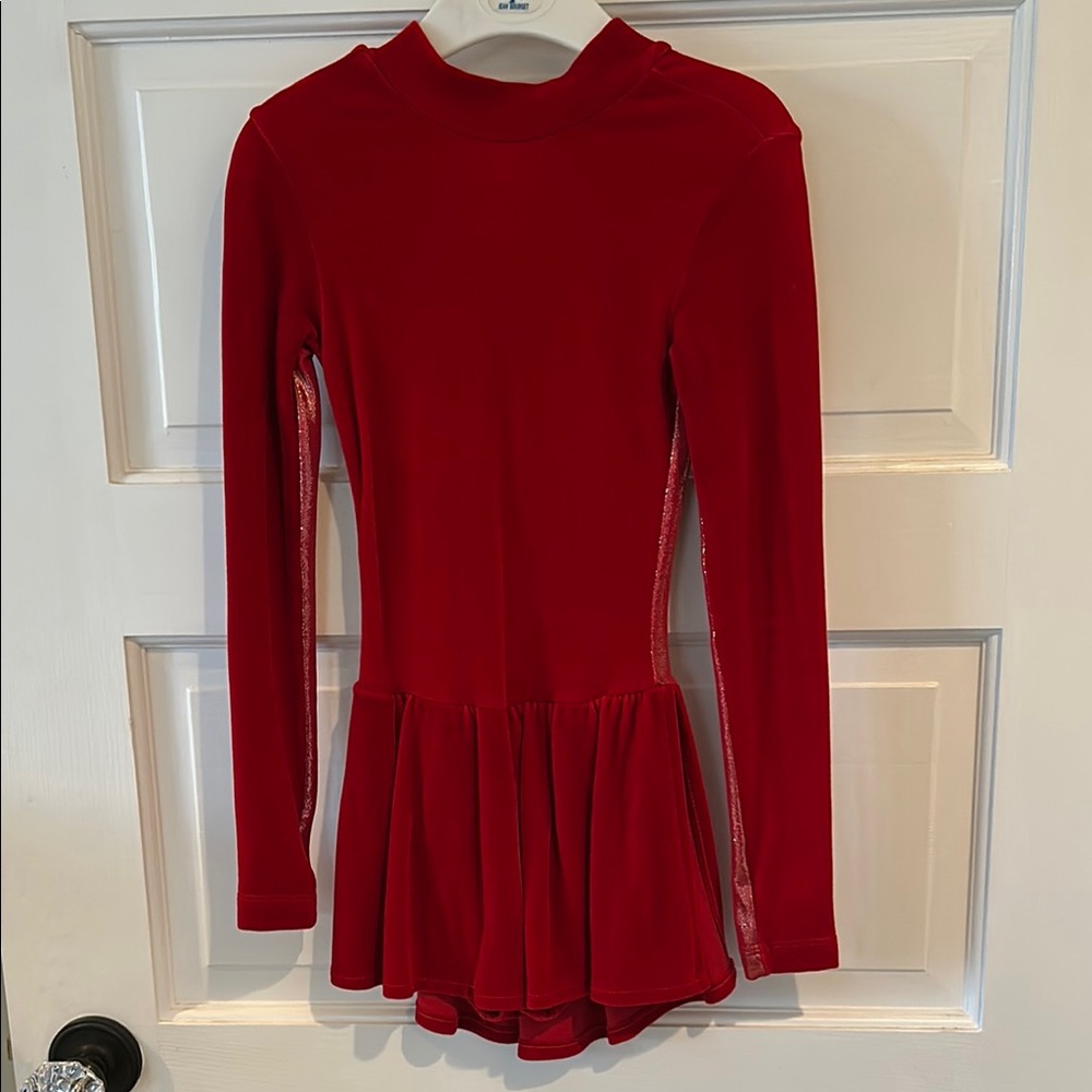 Red velvet Long Sleeve Skate dress